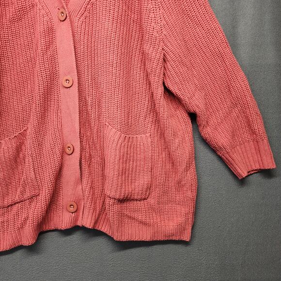 Woman Within Cardigan Sweater Womens Plus Size 3X Pink V Neck Casual - Picture 11 of 13